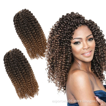 3pcs 90g Curly Mali Bob Crochet Braids Hair 8 inch Ombre Color Purple Malibob Twist Braiding Synthetic Hair Extensions